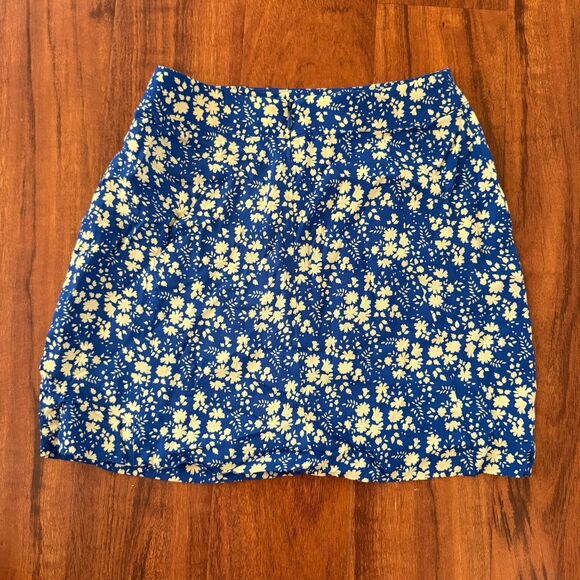 For Love & Lemons Mini Skirt Blue Floral Multicolor Size Small - Picture 8 of 9